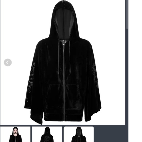 Killstar Jackets & Blazers - Killstar Gothic Goth Occult Cape Hooded Cloak - Eclipse The Sun Cloak Size M